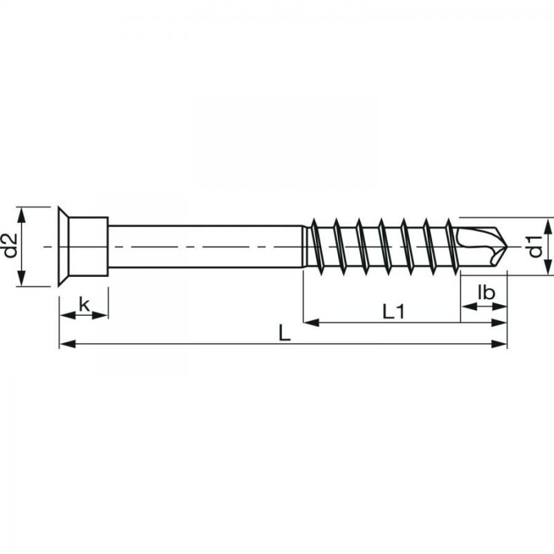 Terasová skrutka na hliníkovú konštrukciu 5,5 mm, nerez A4, (200 ks)