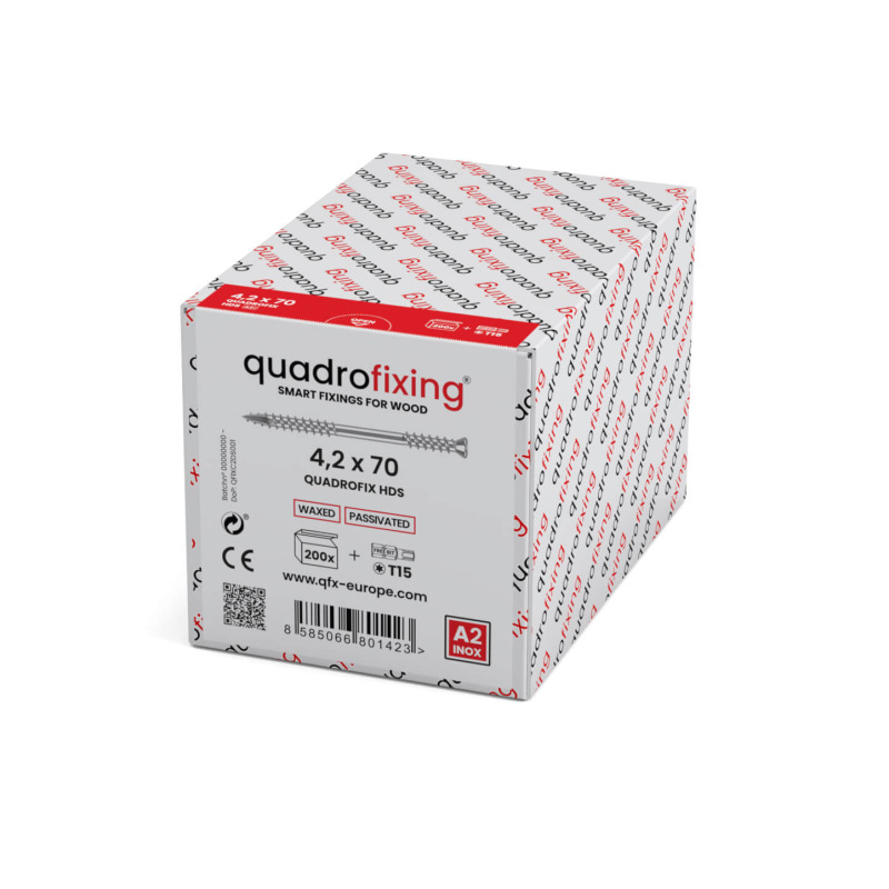 Terasová skrutka nerez A2 4,2 mm voskovaná QUADROFIX HDS (200 ks) 3