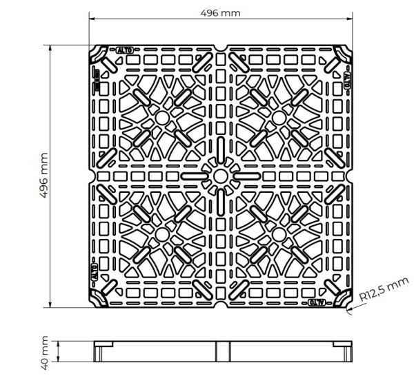 Bezpečnostný rošt pod terasovú dlažbu RIALTO™ (1 ks) 1
