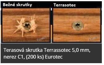 Terasová skrutka Terrassotec 4,5 mm, nerez C1, (200 ks) Eurotec