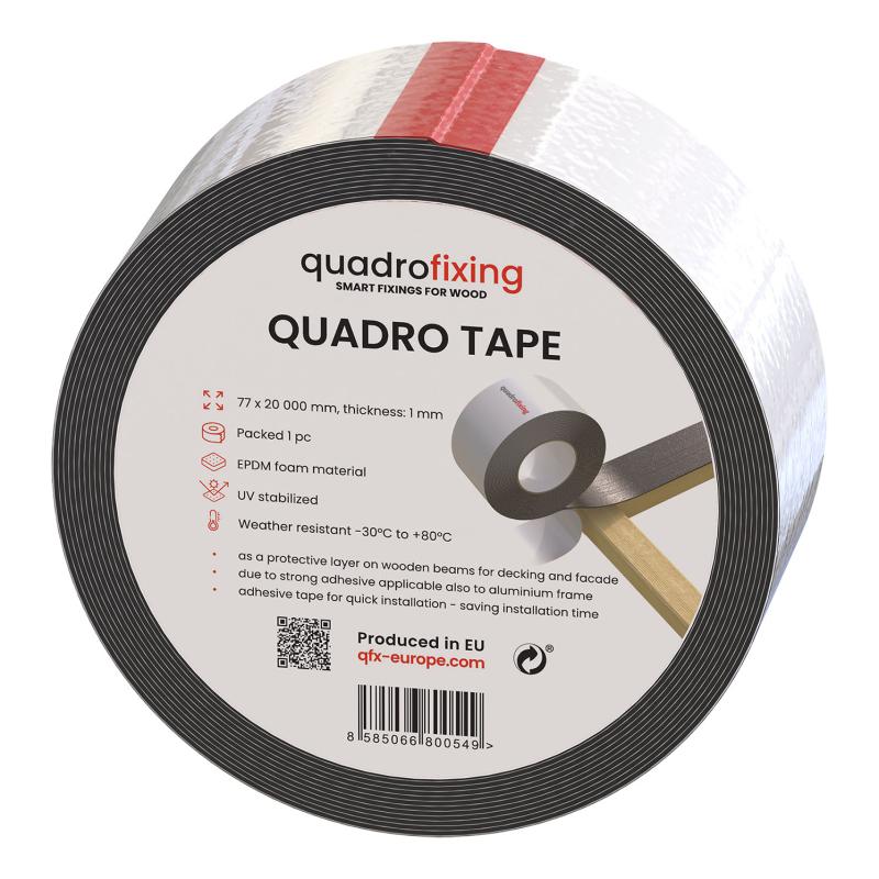 EPDM páska na ochranu dreva - QUADRO TAPE (1x77x20000 mm)