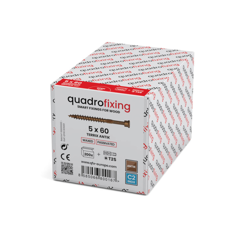 Terasové skrutky 5,0 mm (200 ks+bit) TERRIX ANTIK 1