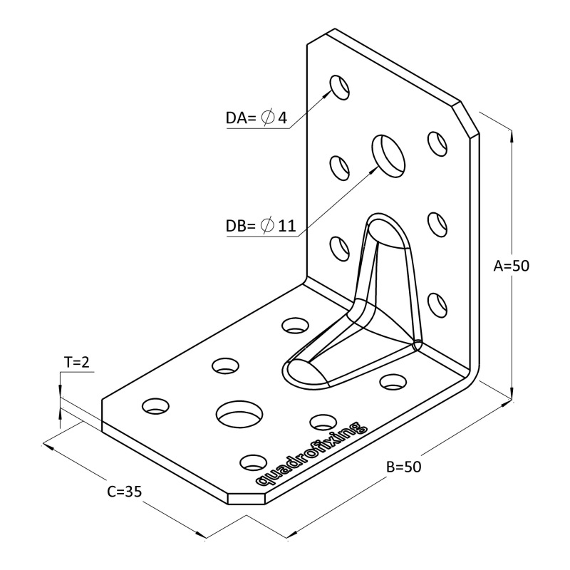 Uholník do dreva s prelisom 5