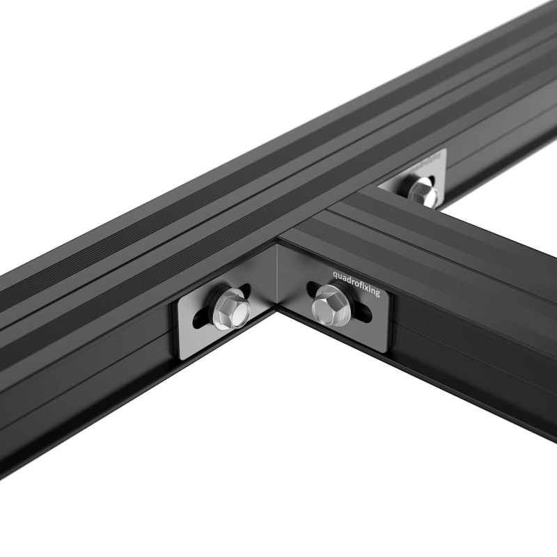 Čierna rohová spojka pre hliníkový profil QFX-ALU 40x40x19,5 mm 1